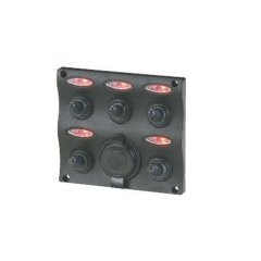 5'Lİ   SWITCH PANEL IŞIKLI ÇAKMAK SOKETLİ 95X105 MM