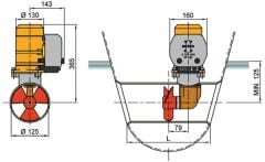 Vetus Baş Manevra Pervanesi, 45 kgf, 12V