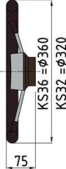 Vetus dümen tip KS32Ggri 320mm