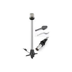 IŞIKLI BAYRAK DİREĞİ SOKETLİ led 12v,SİYAH 60cm