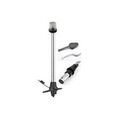 IŞIKLI BAYRAK DİREĞİ SOKETLİ led 12v,SİYAH 60cm