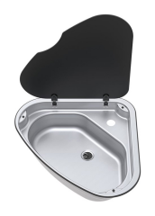 Thetford Köşe Eviye 33  Cam Kapak Sağa Açılır - 480 *140 * 480mm