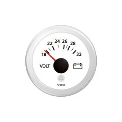 52 mm 24V, Voltaj Göstergesi, 18-32V, Beyaz