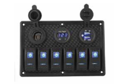 SWITCH PANEL 6 LI 12V,USB+TYPE C,VOLTMETRE