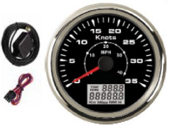 SÜRAT GÖSTERGESİ GPS 35MPH sealux 12/24v Ø85mm SİYAH