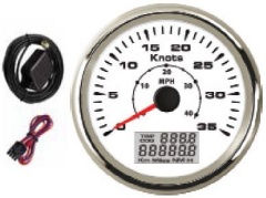 SÜRAT GÖSTERGESİ GPS 35MPH sealux 12/24v Ø85mm BEYAZ