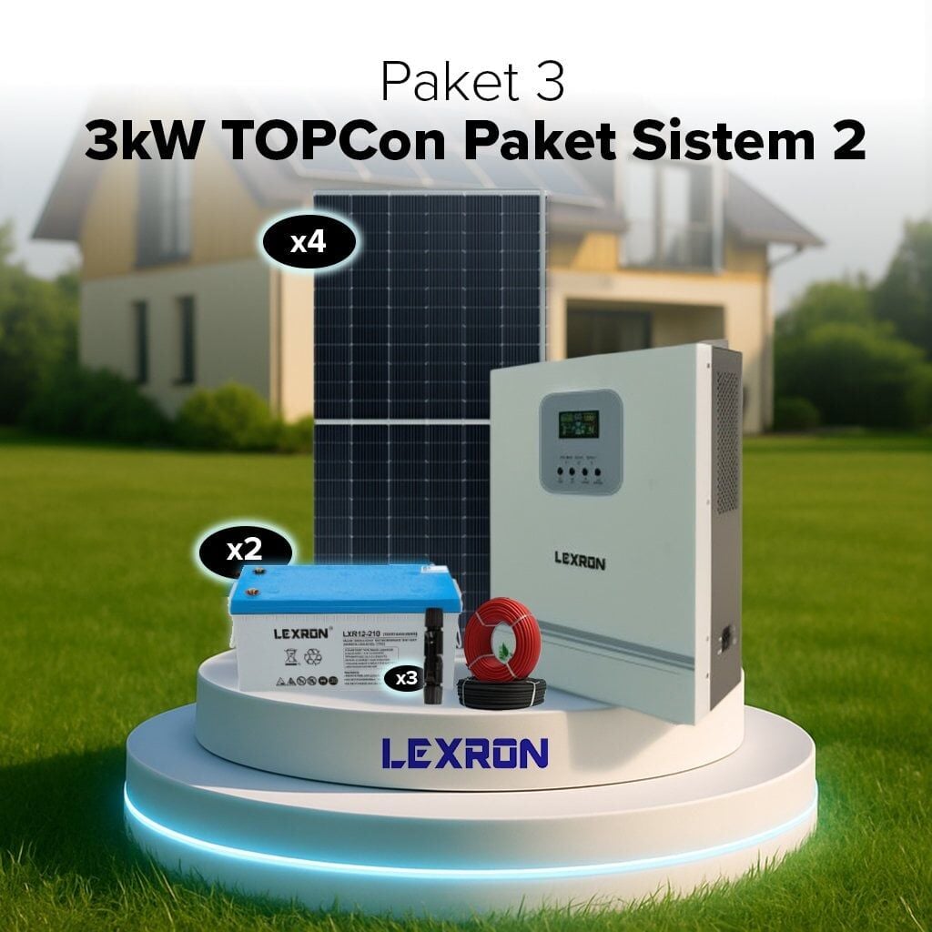 3kW TOPCON PAKET SİSTEM 1 BAĞ EVİ SOLAR PANEL PAKET (PAKET 3)