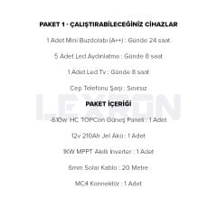 1kW TOPCON PAKET SİSTEM 1 BAĞ EVİ SOLAR PANEL PAKET (PAKET 1)