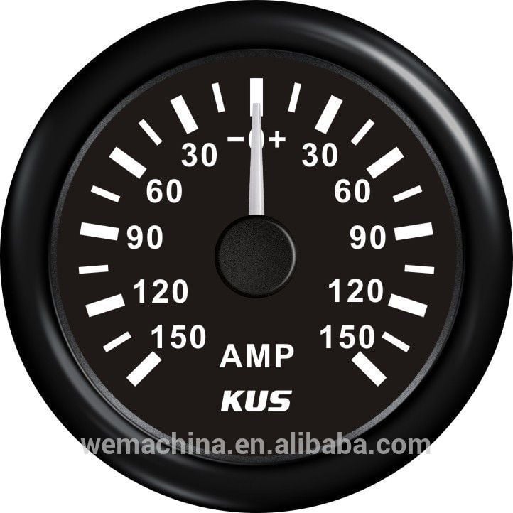 AMPERMETRE Ø52mm SİYAH 12/24v  ŞÖNT DAHİLDİR