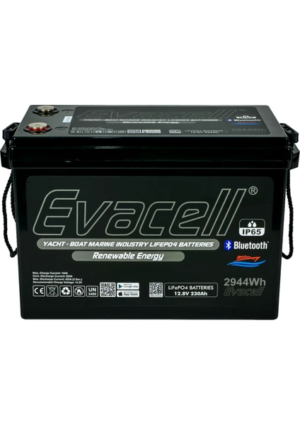 Evacell 24V 100Ah LiFePO4 Batarya