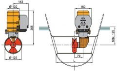 Vetus baş manevra pervanesi, 55 kgf, 24V