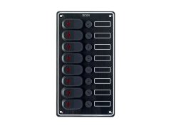 12 V 8'Lİ SİYAH ALÜMİNYUM LED GÖSTERGELİ SU GEÇİRMEZ SİGORTA PANEL